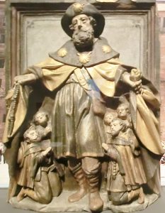 St. Jakobus schützt die Pilger unter seinem breiten Mantel